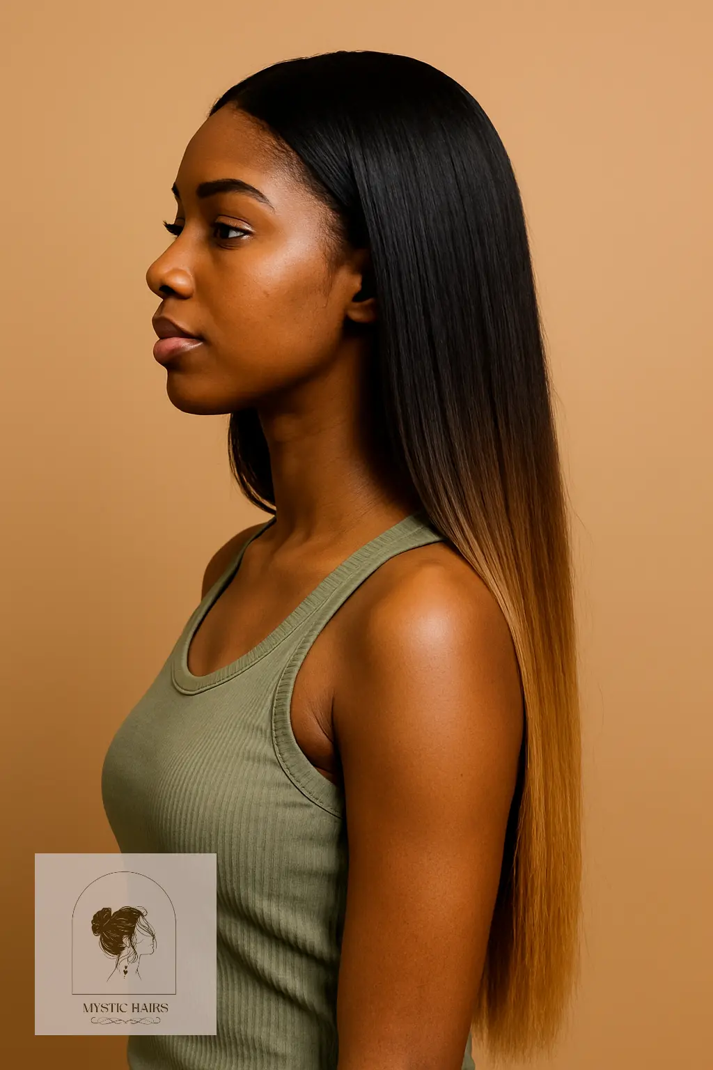 Long Straight Hair with Ombré Color