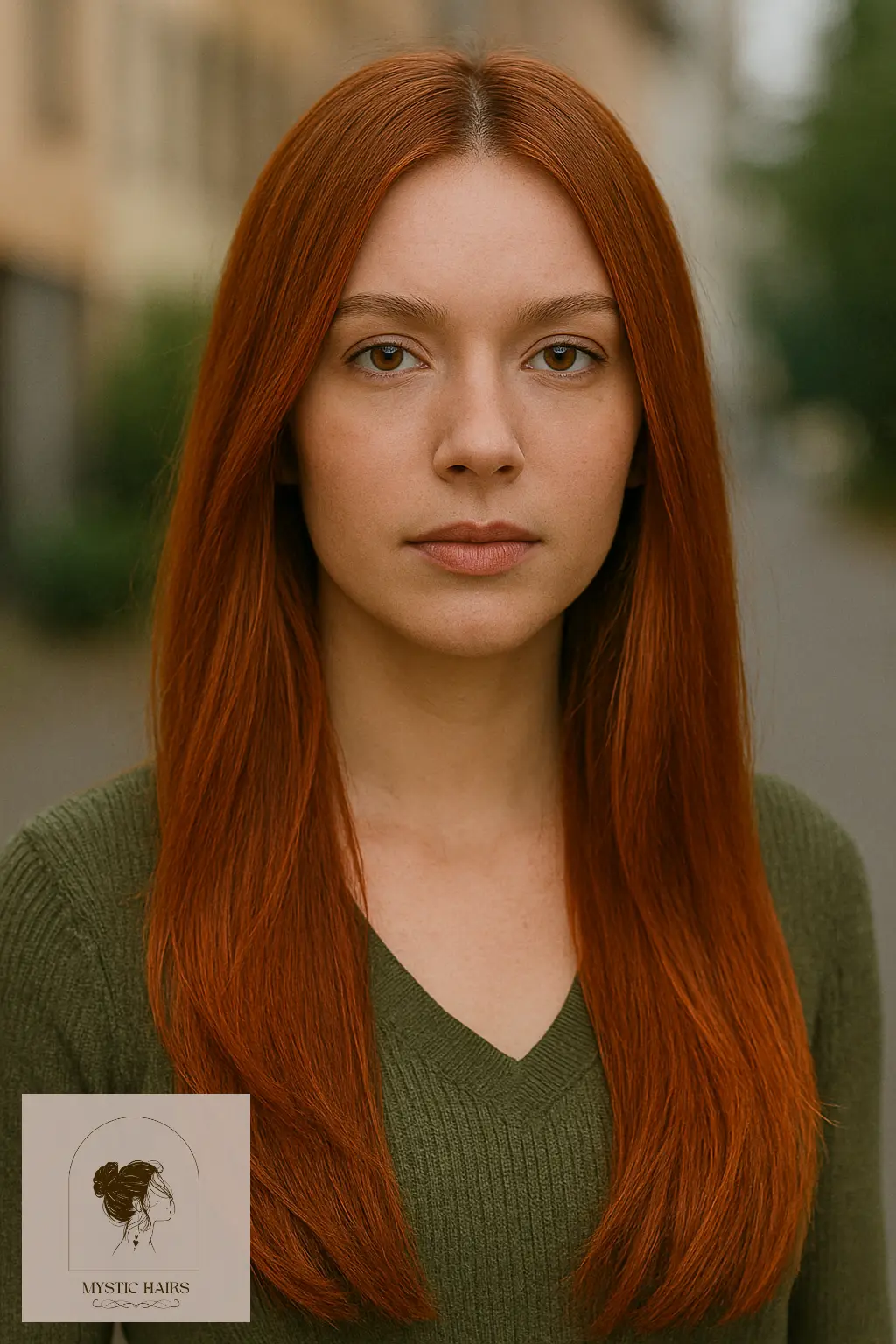 Long Straight Layers with Red Tones