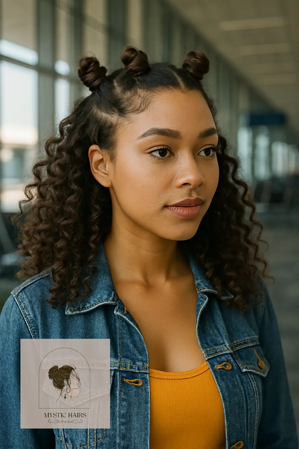 Loose Bantu Knots With Curls