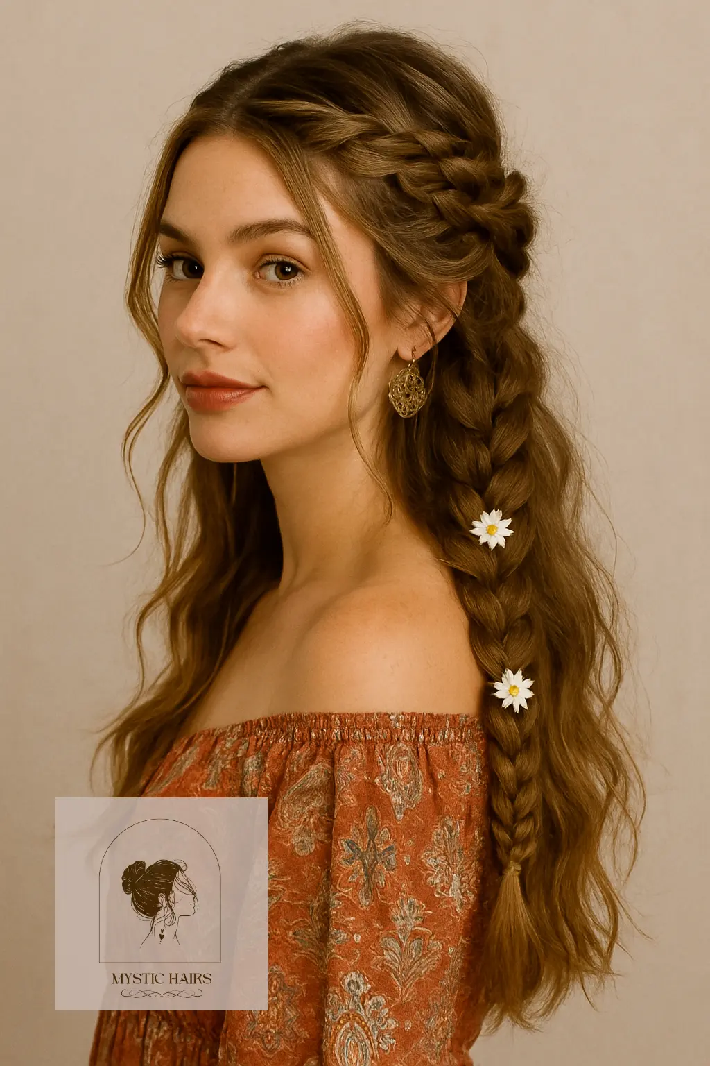 Loose Braided Boho Half-Up