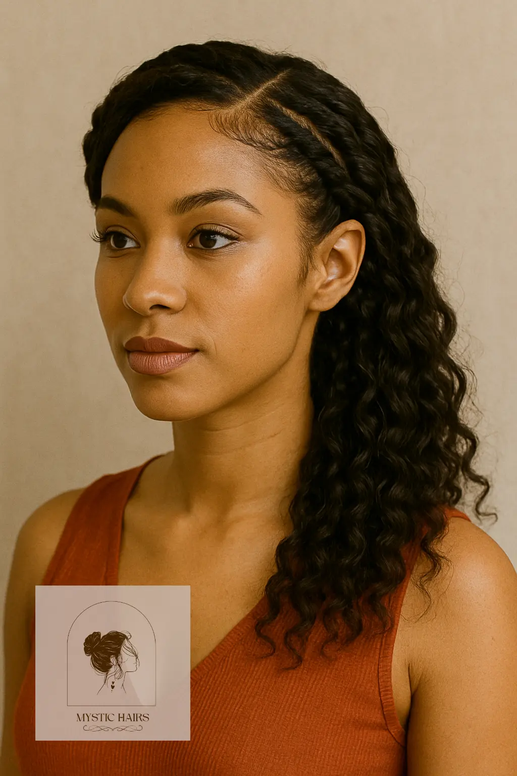 Loose Flat Twists With Side Part