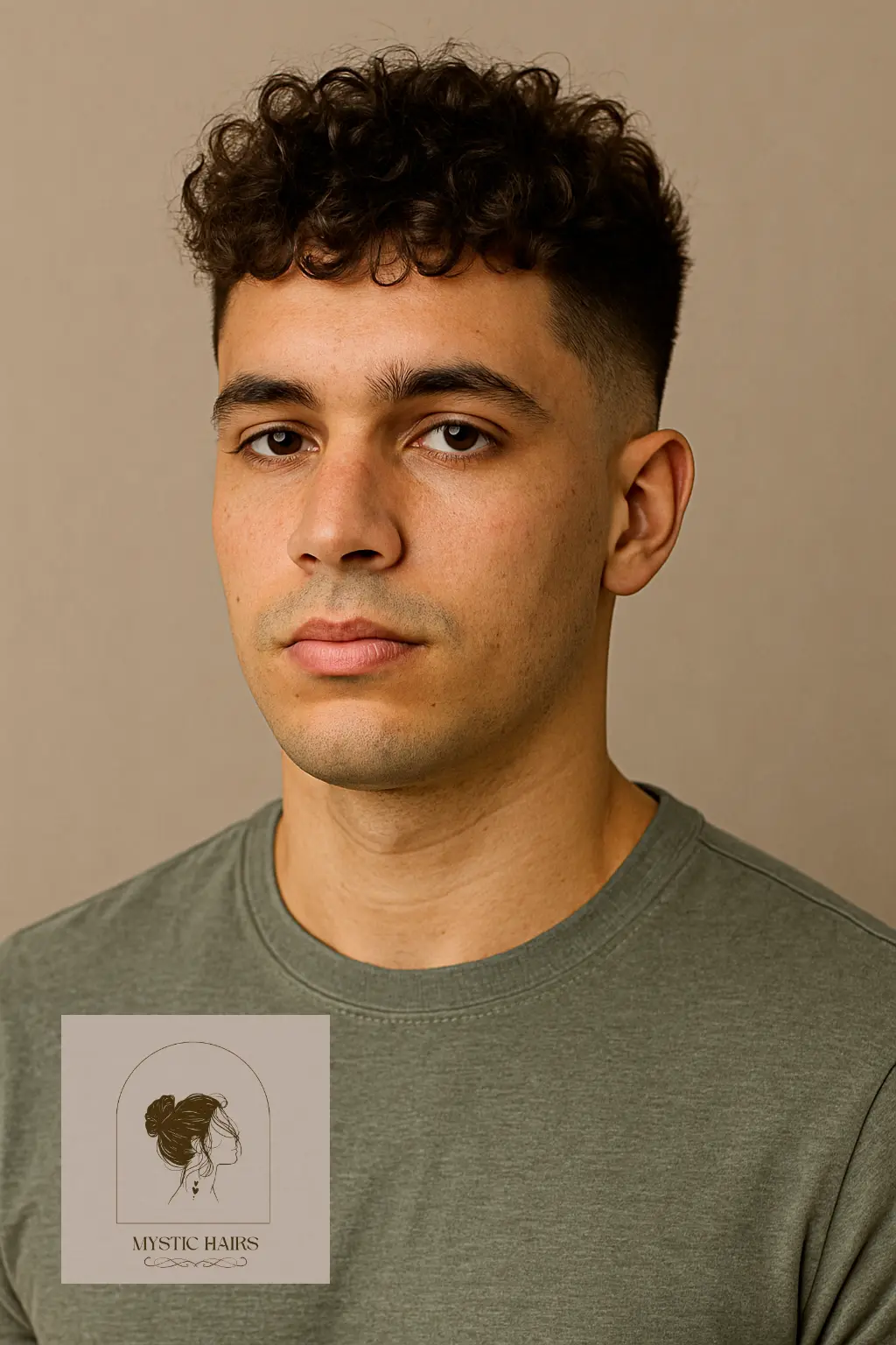 Loose Top Curls with Mid Fade