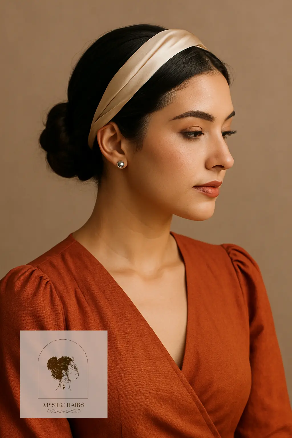 Low Bun with Satin Headband