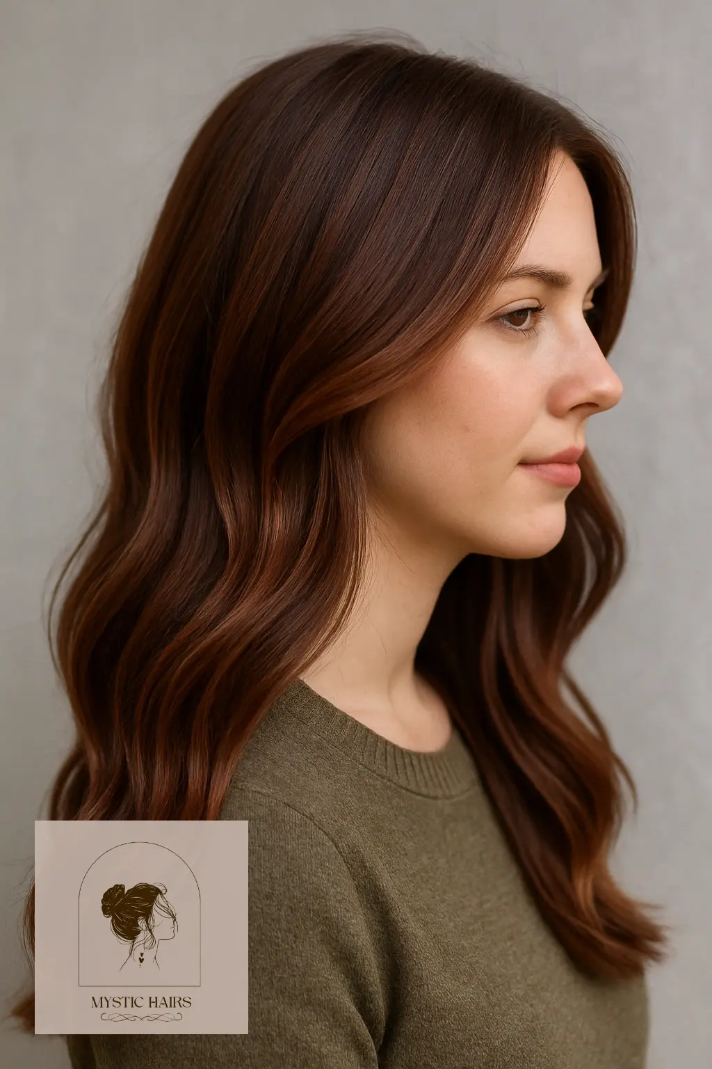 Mahogany Glow with Soft Highlights