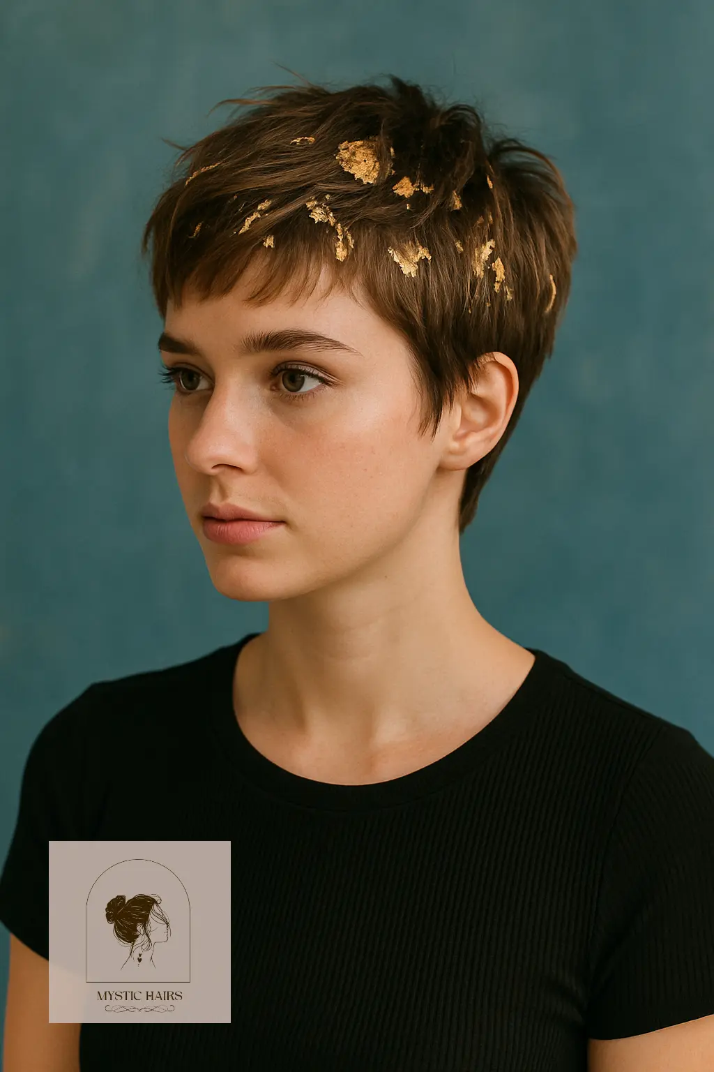 Messy Crop with Gold Leaf Accents