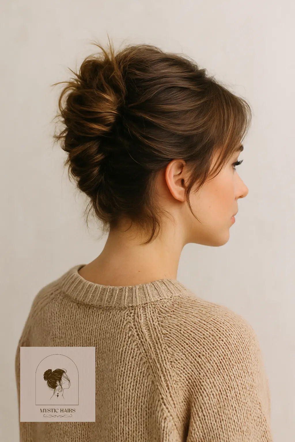 Messy French Twist on Short Hair