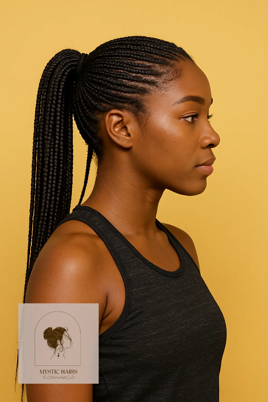 Micro Braids in Ponytail