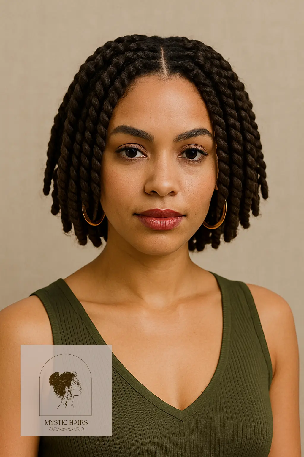 Middle-Part Crochet Twists