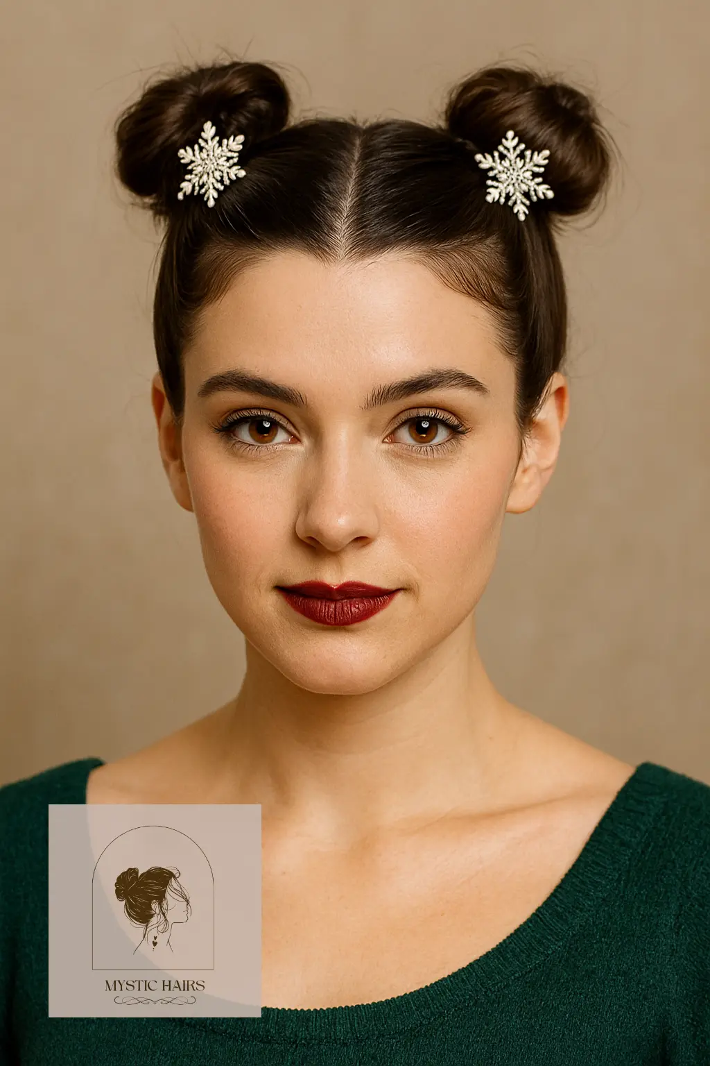 Mini Space Buns with Snowflake Pins