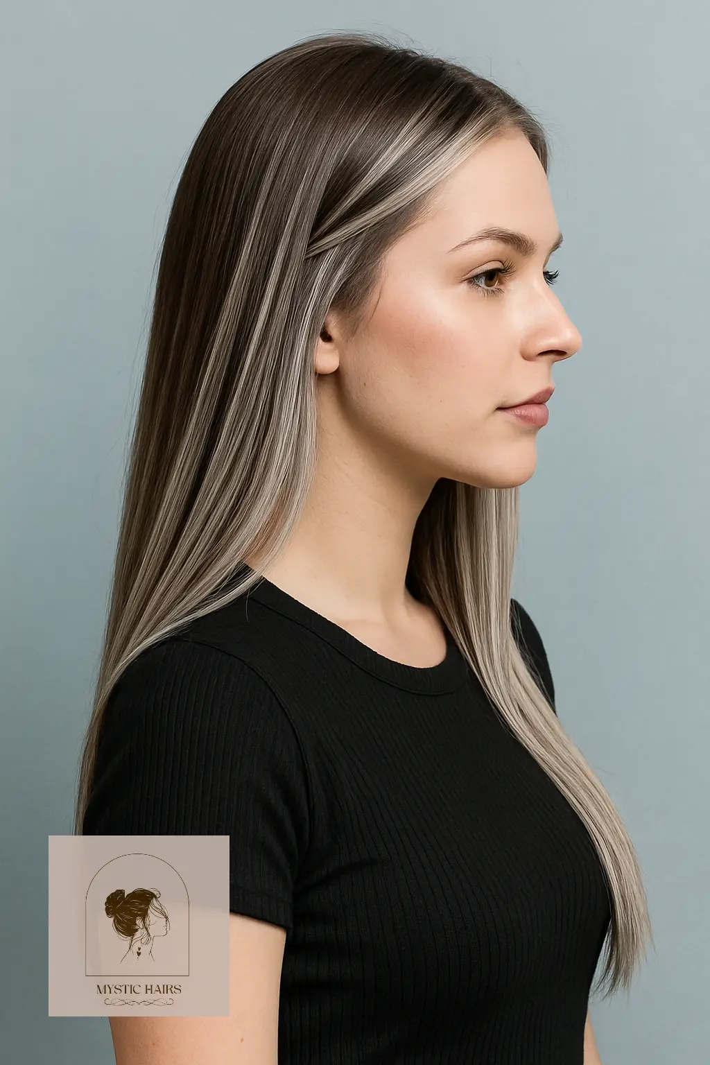 Mushroom Brown Base with Ash Silver Streaks