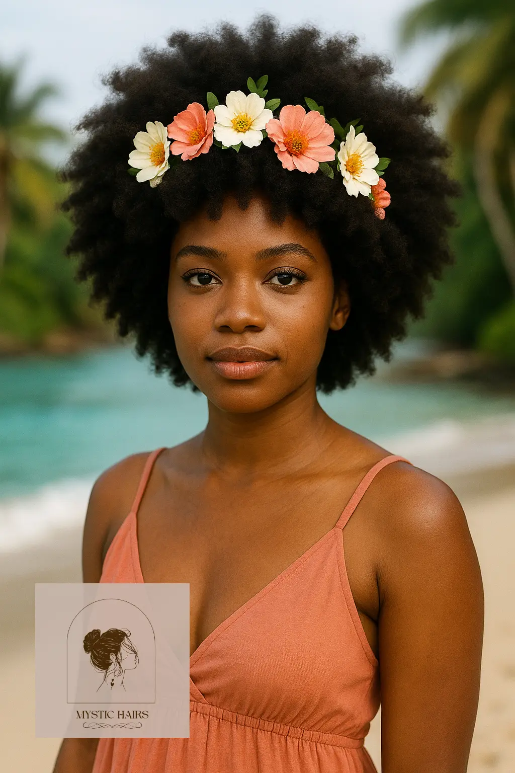 Natural Afro With Flower Crown