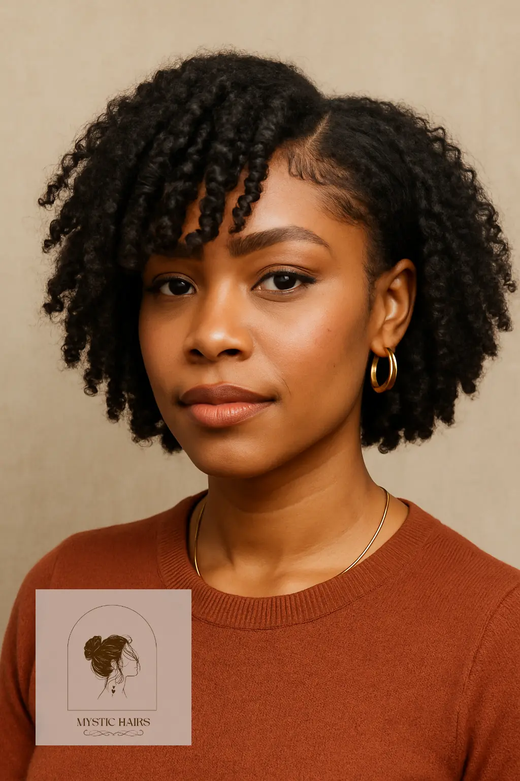 Natural Bob with Defined Twist-Out Bangs