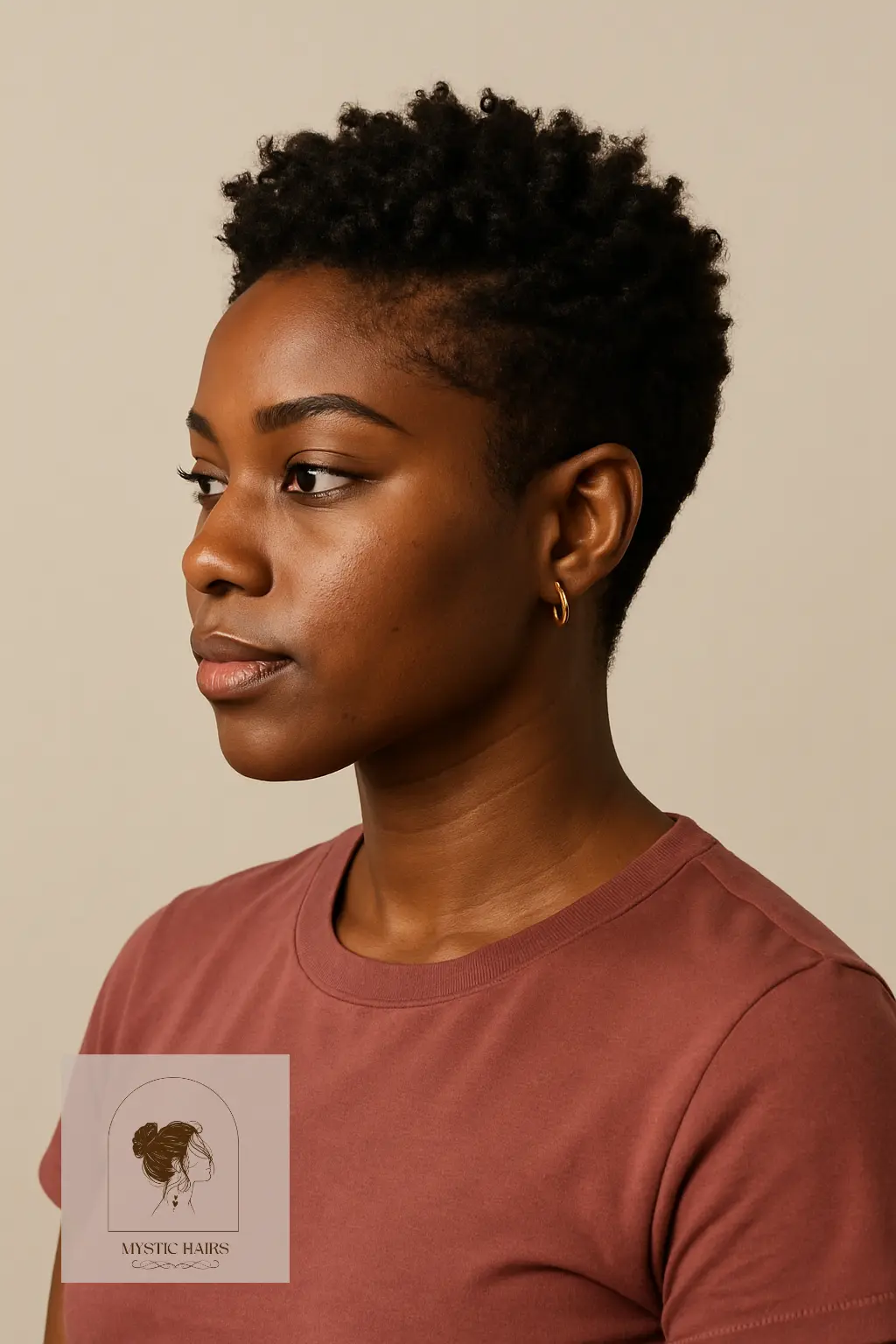 Natural Coily Pixie with Tapered Back