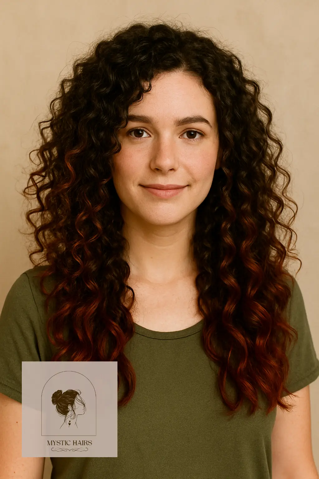 Natural Curls with Cola-Tinted Ends