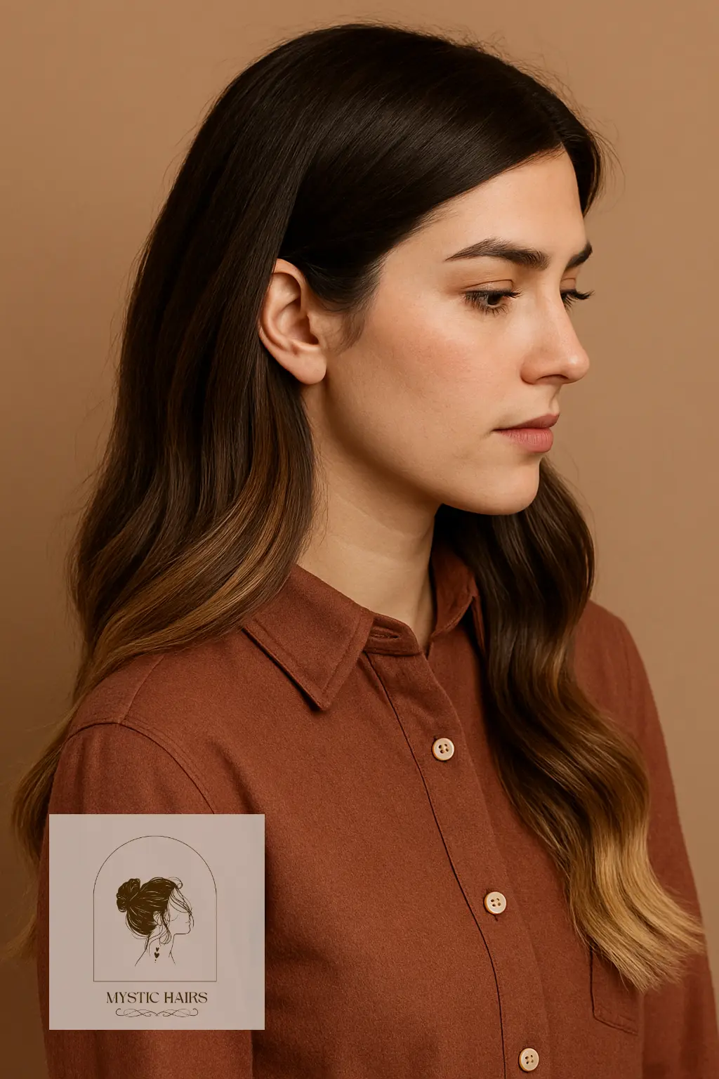 Neutral Brunette with Creamy Beige Tips