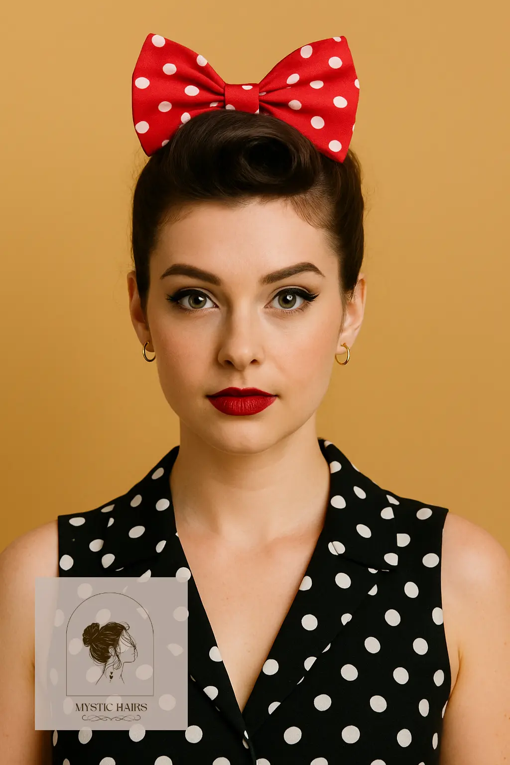 Pin-Up Style Roll with Polka Dot Bow
