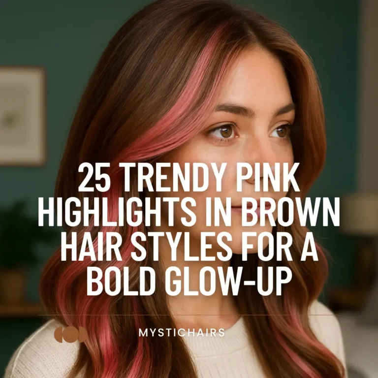 Pink Highlights in Brown Hair