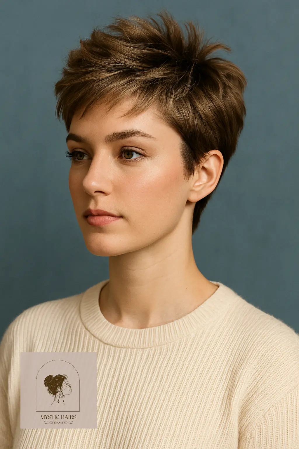 Pixie Blowout with Feathered Crown