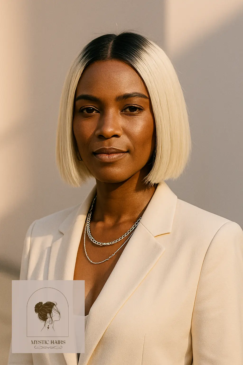Platinum Blonde with Dark Roots
