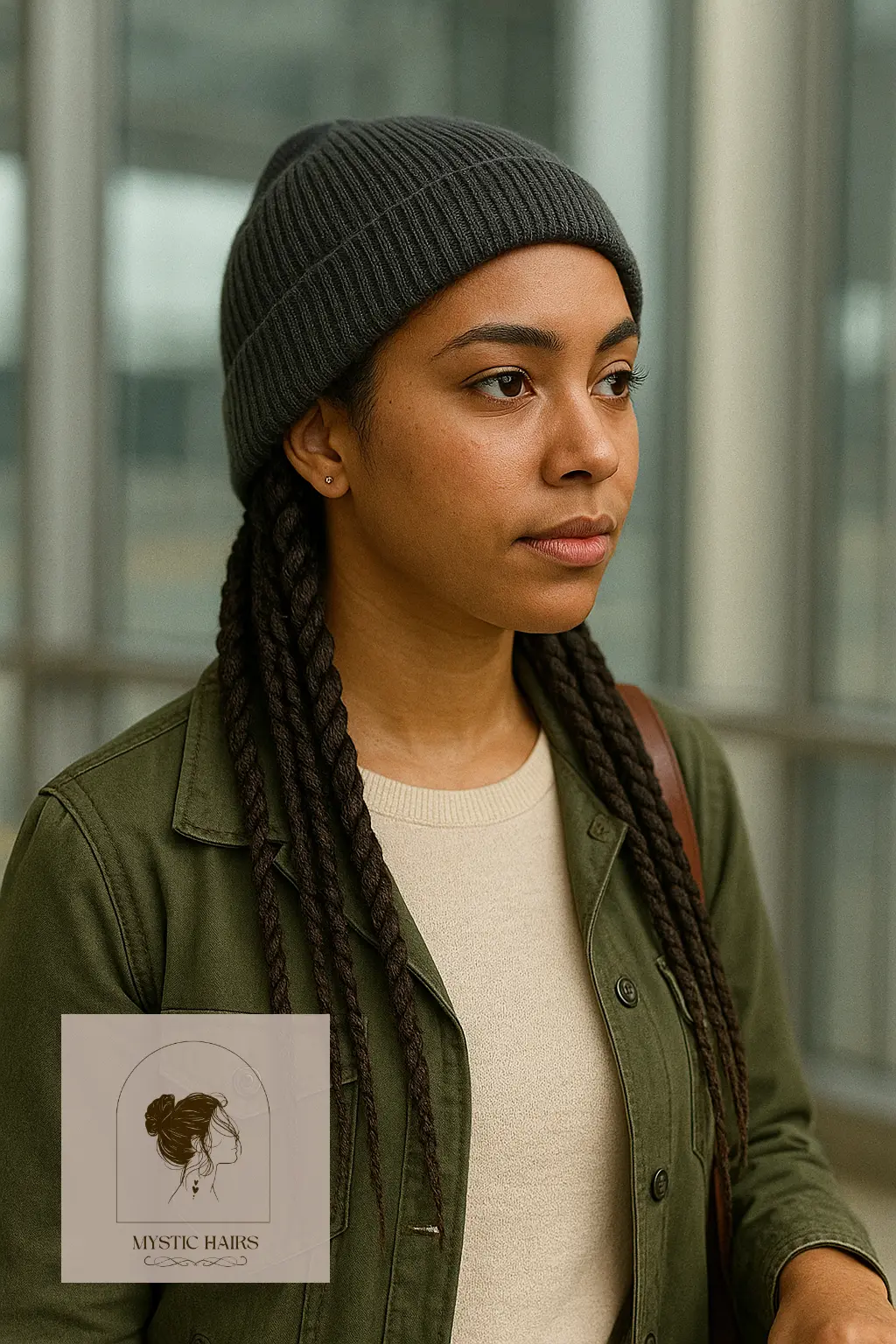 Protective Braids Under a Beanie