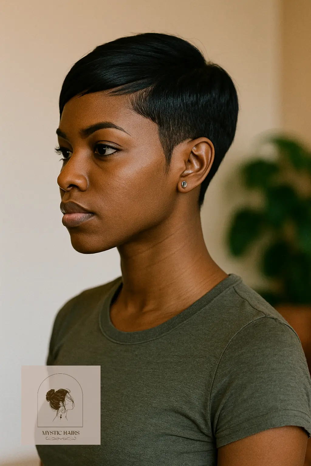 Razor Cut Pixie with Sharp Lines