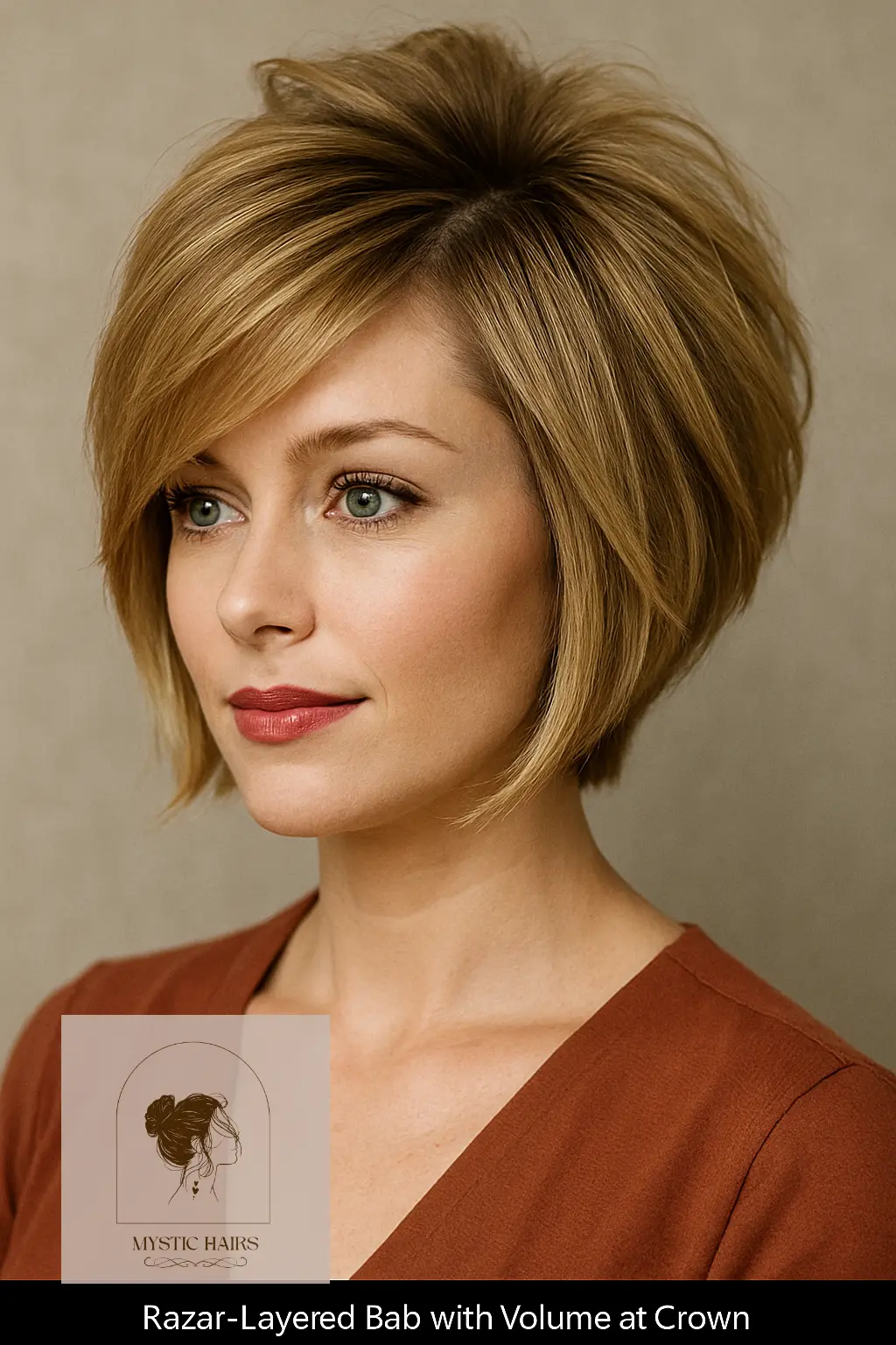 Razor-Layered Bob with Volume at the Crown