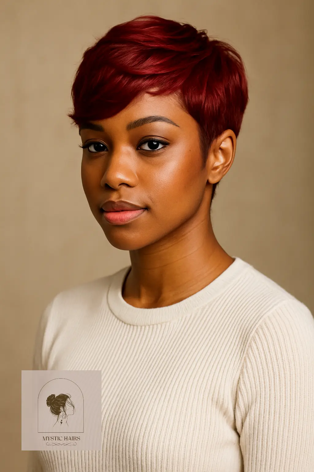Red Pixie with Soft Side Sweep