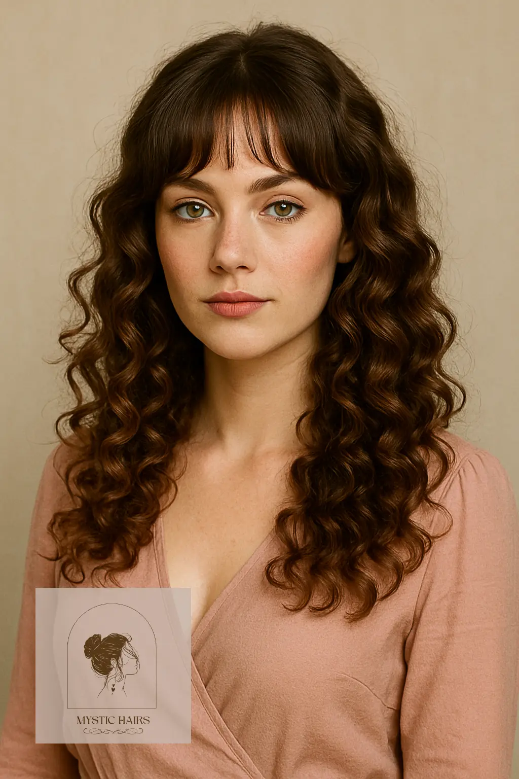 Romantic Curls with Bottleneck Bangs