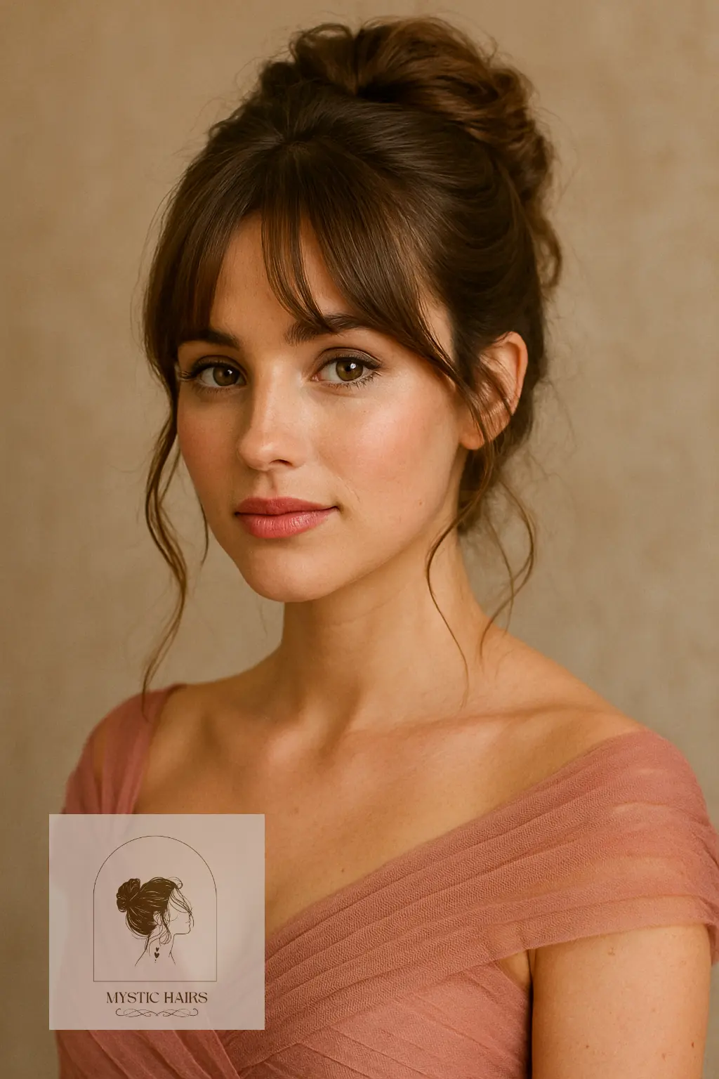 Romantic Updo with Bottleneck Bangs