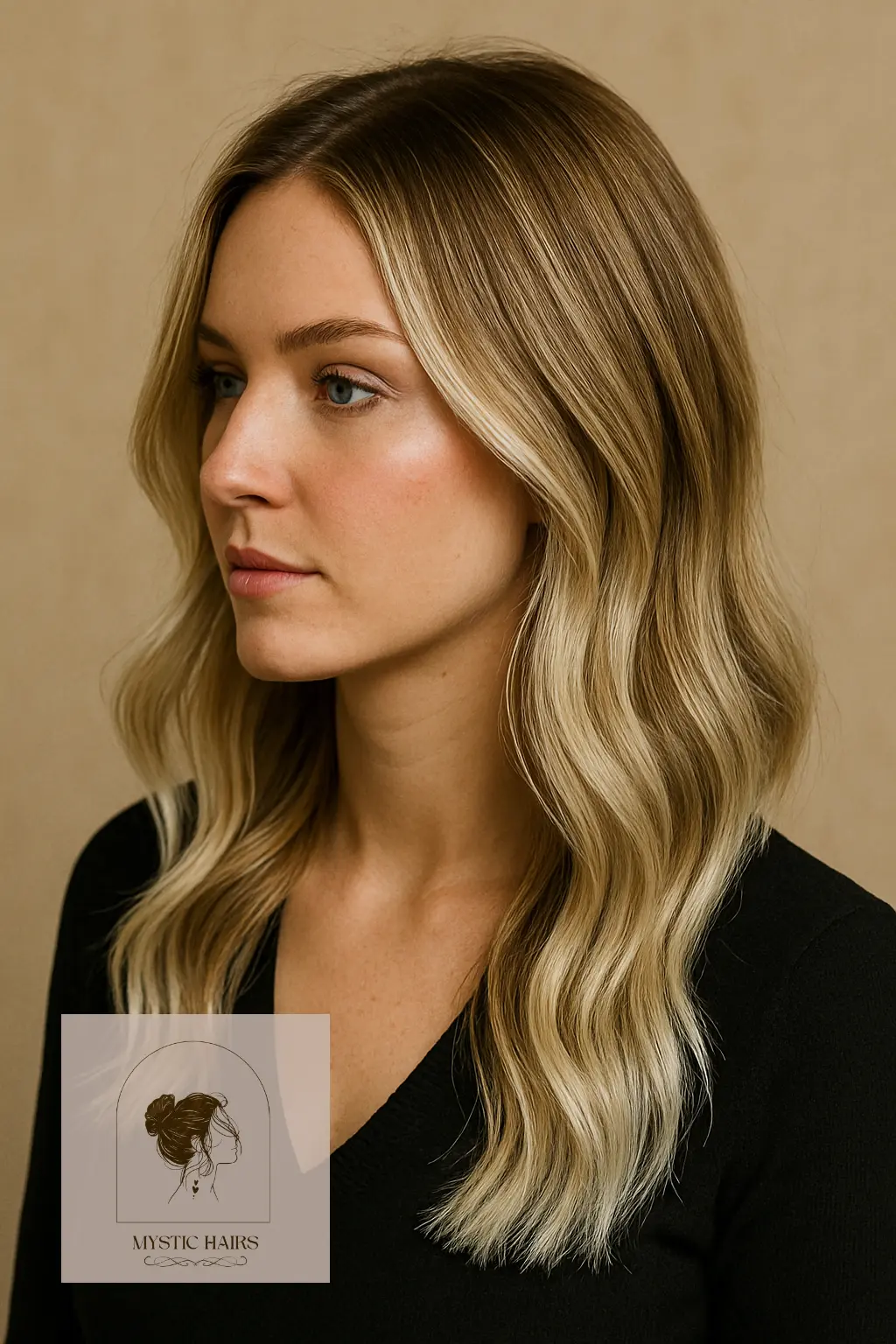 Rooted Blonde with Icy Tips