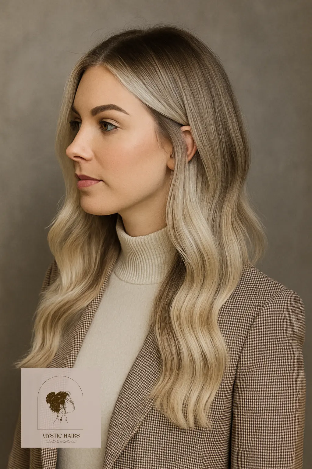 Rooted Platinum and Beige Fade