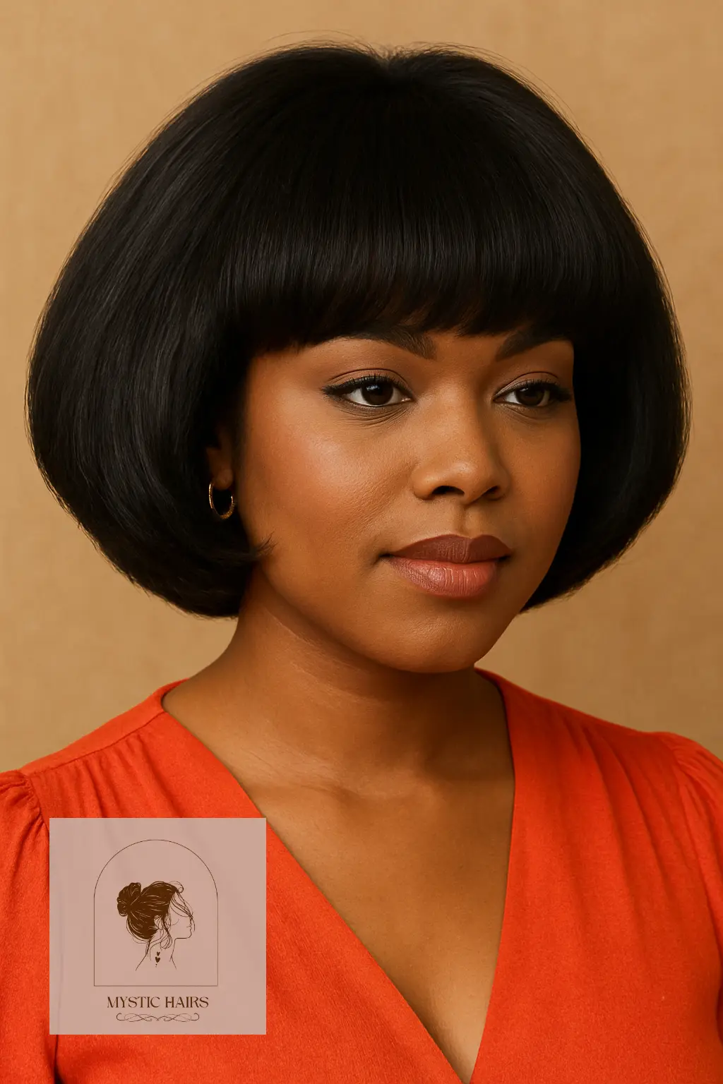 Rounded Bob with Voluminous Bangs