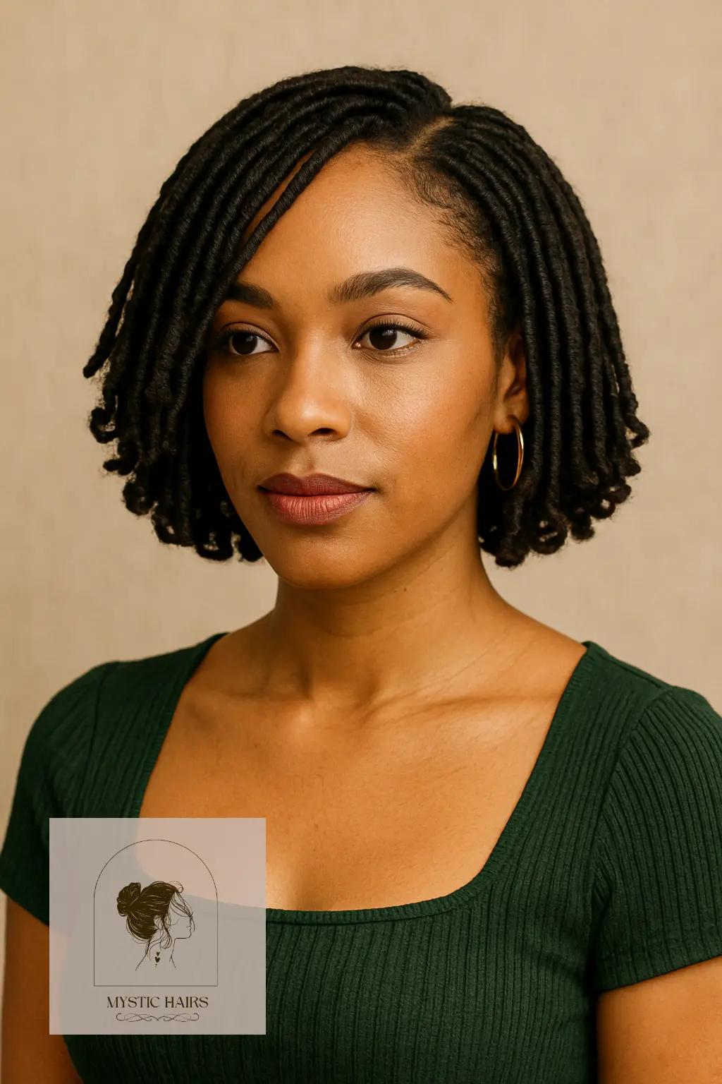 Short Bob Locs With Curled Ends