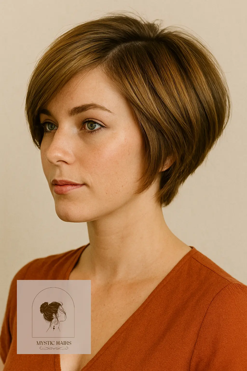 Short Layered Bob with Tapered Neckline
