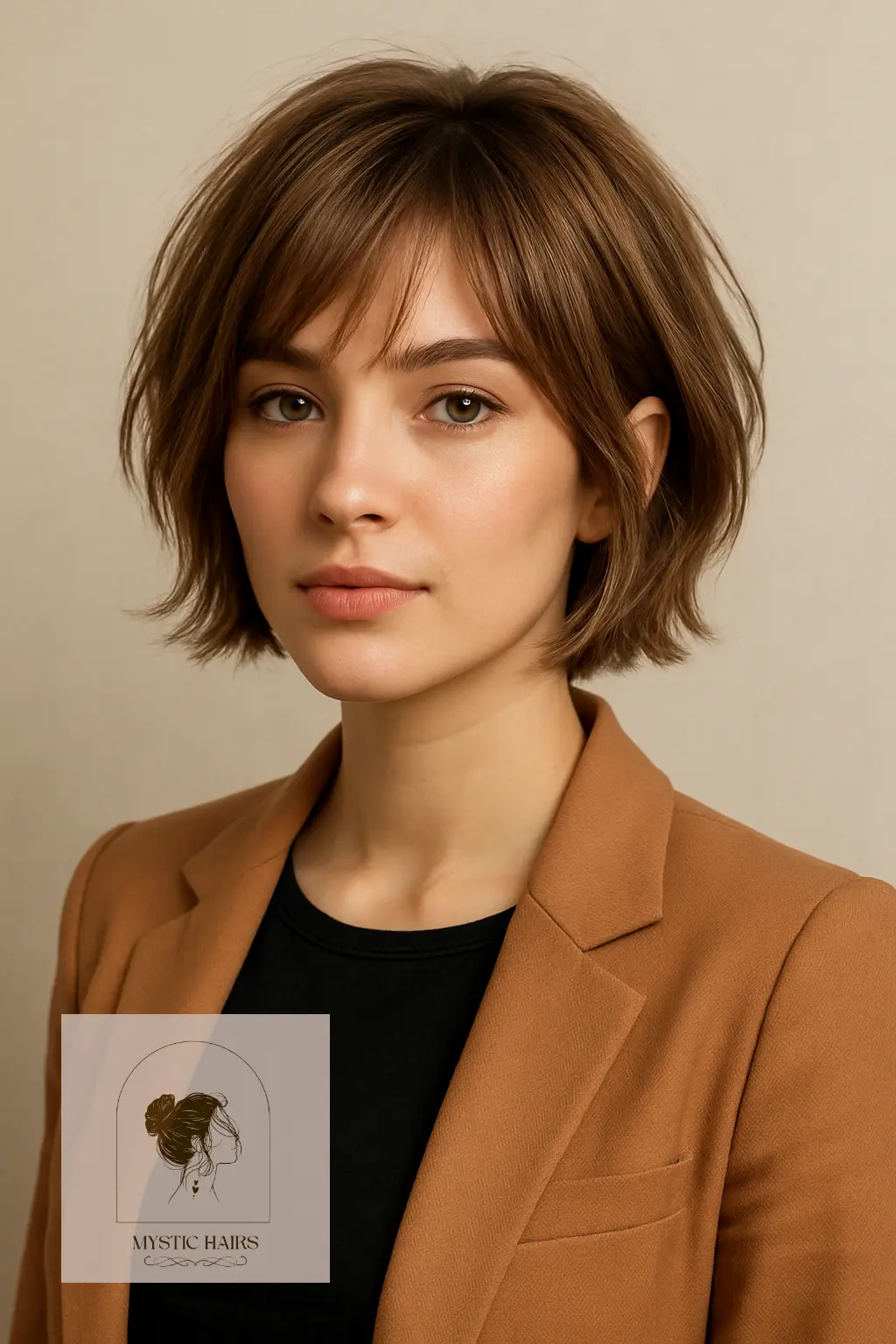 Short Layered Bob with Wispy Layers