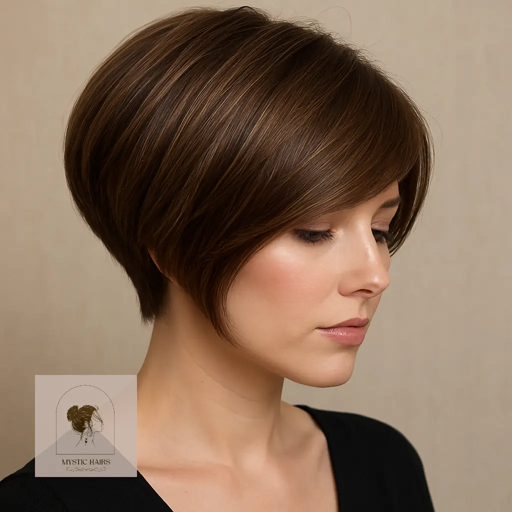 Short Stacked Bob with Tapered Nape