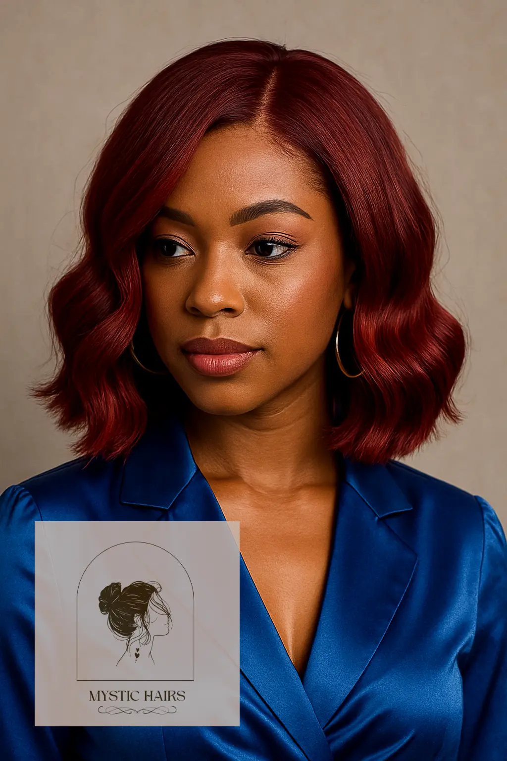 Shoulder-Length Red Bob with S-Waves