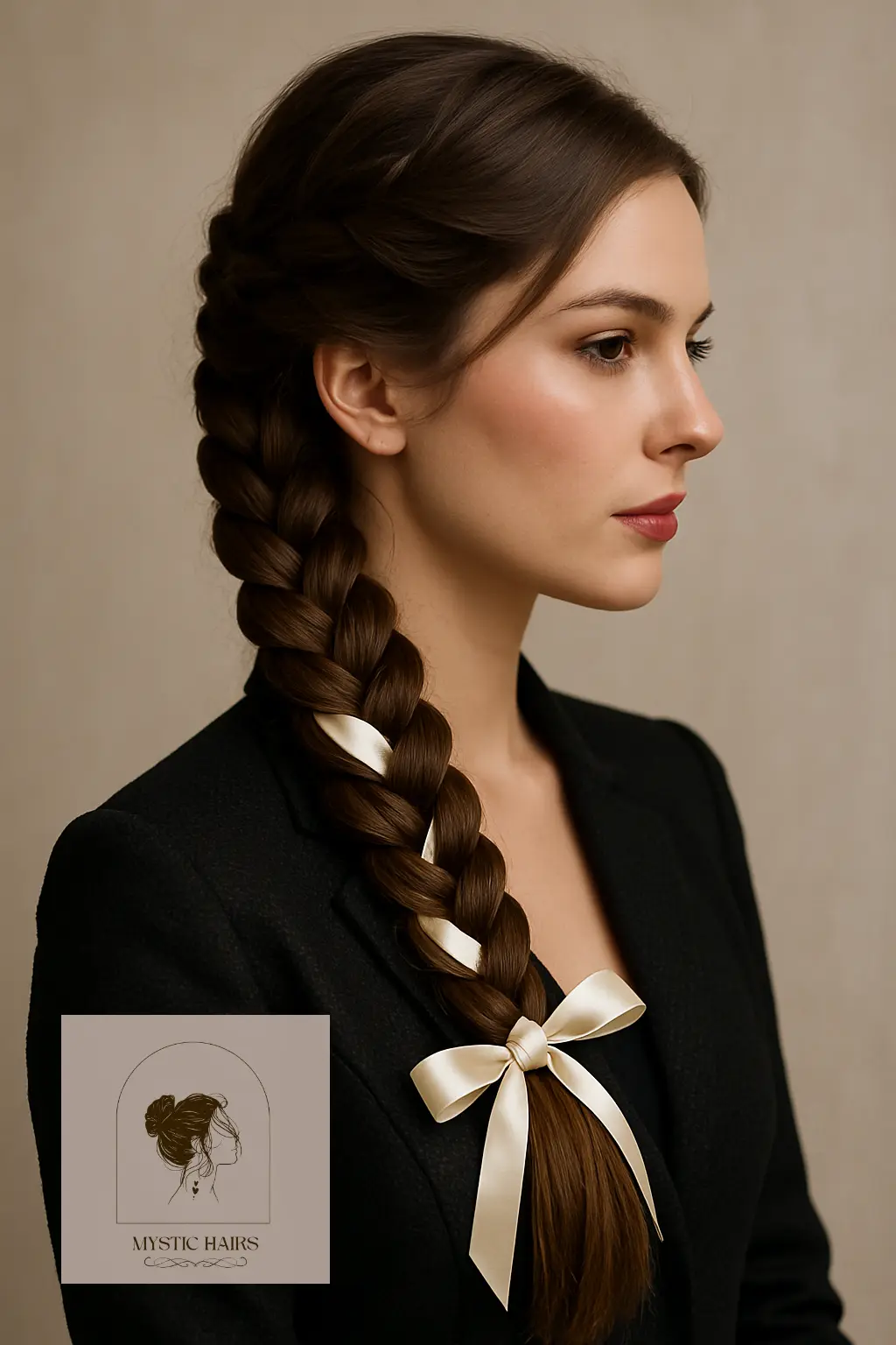 Side Braid with Ribbon Detail