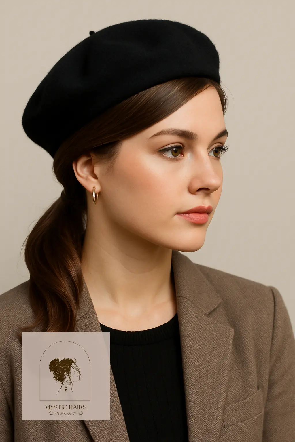 Side-Parted Low Ponytail