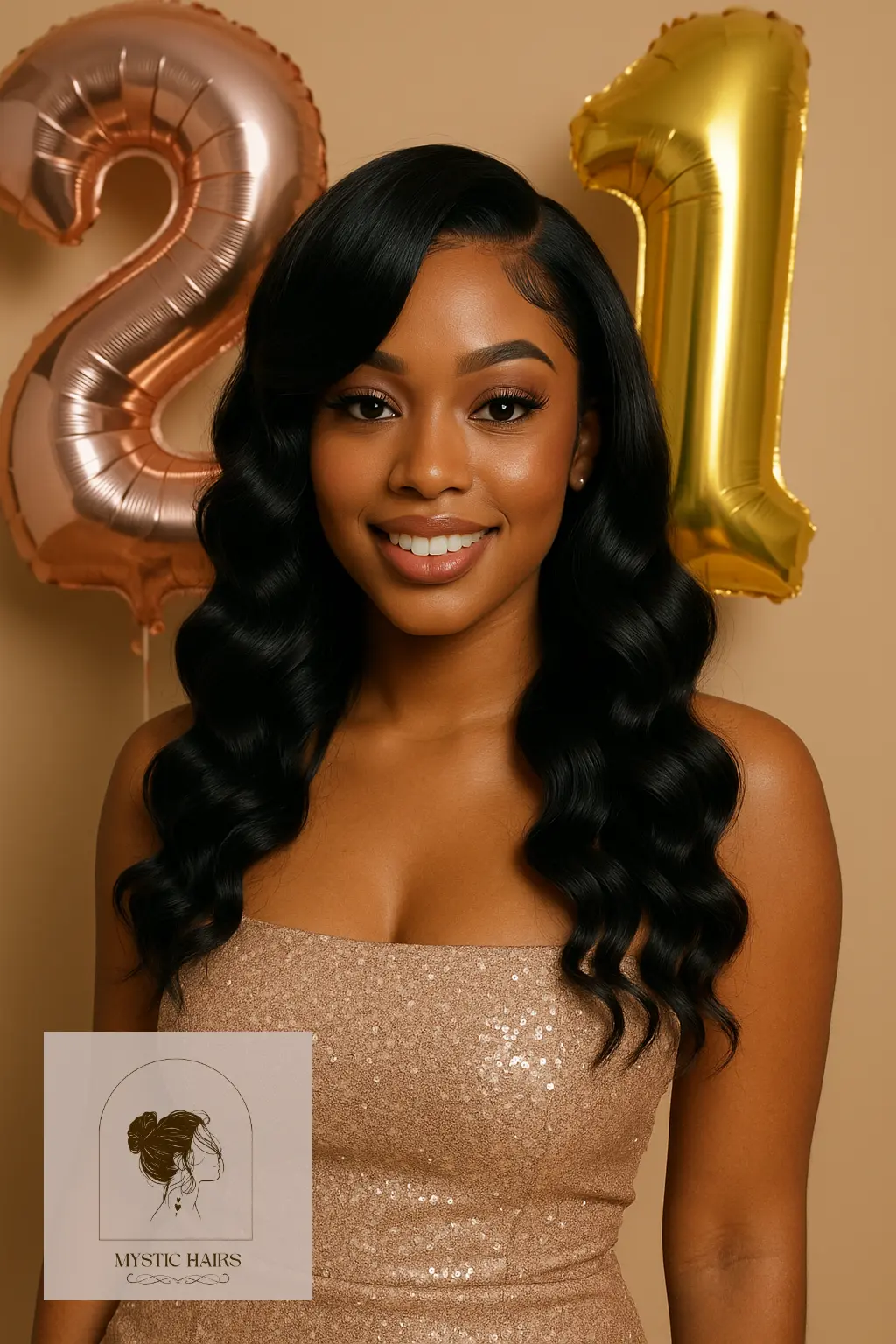 Side-Parted Wig with Body Wave Curls