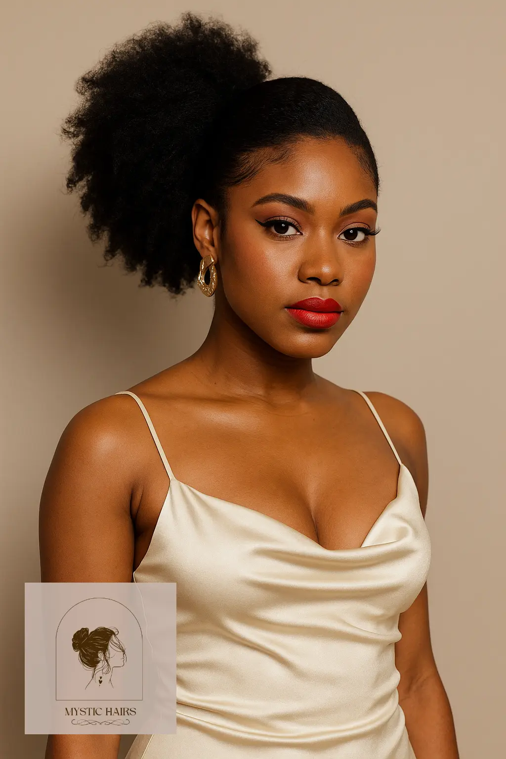 Side-Pinned Afro Puff with Volume