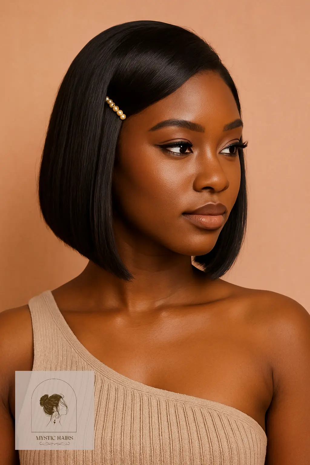 Side-Pinned Sleek Bob
