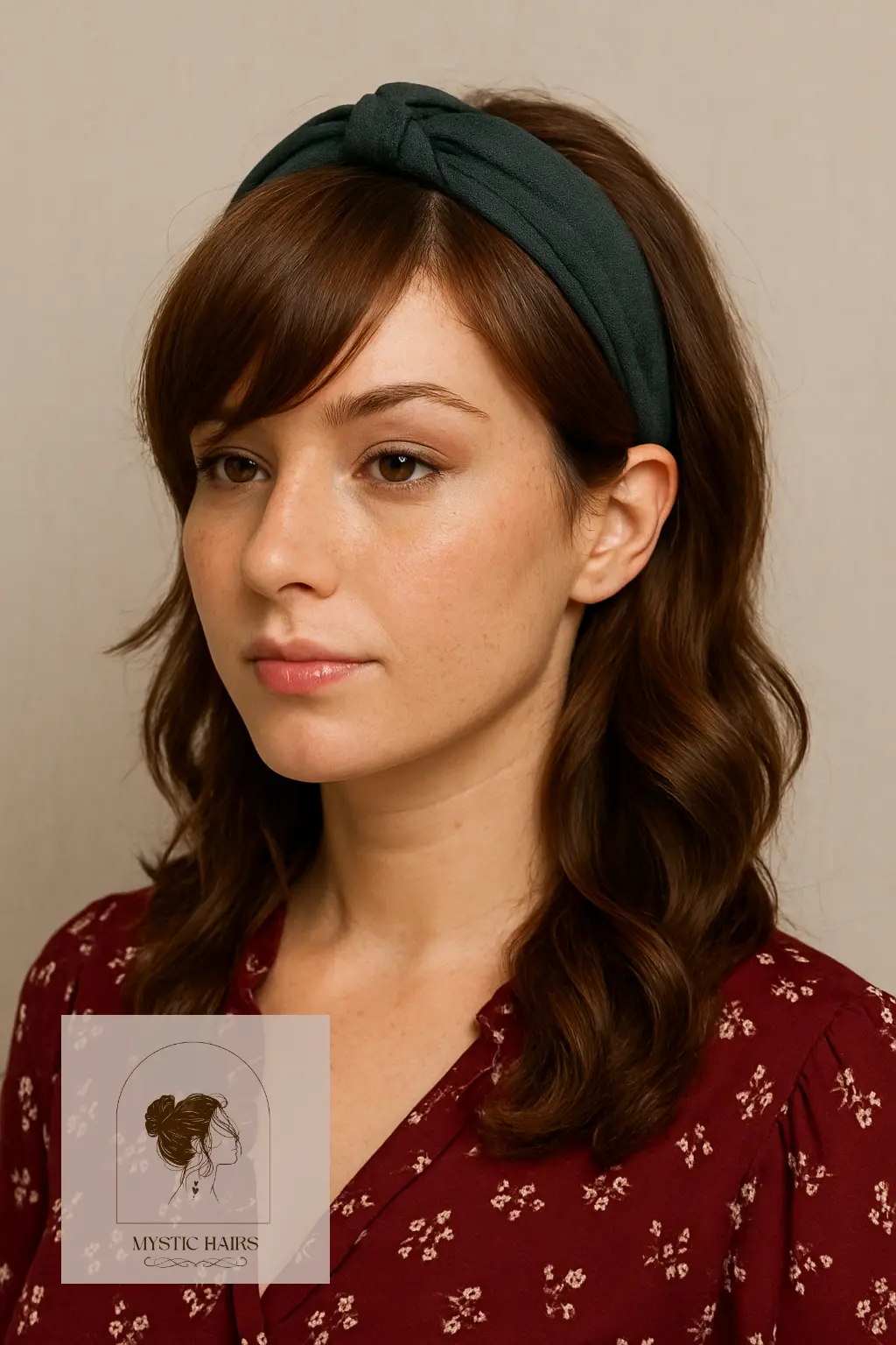 Side Swept Bangs with Knotted Headband