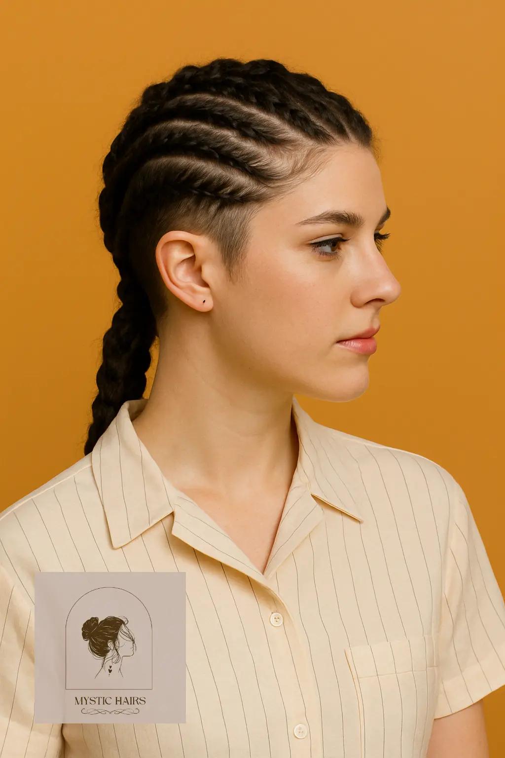Side Swept Cornrows with Undercut