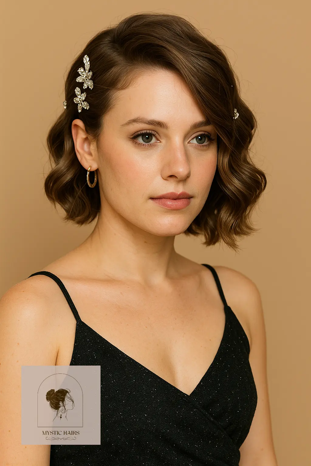 Side-Swept Curls with Sparkle Pins