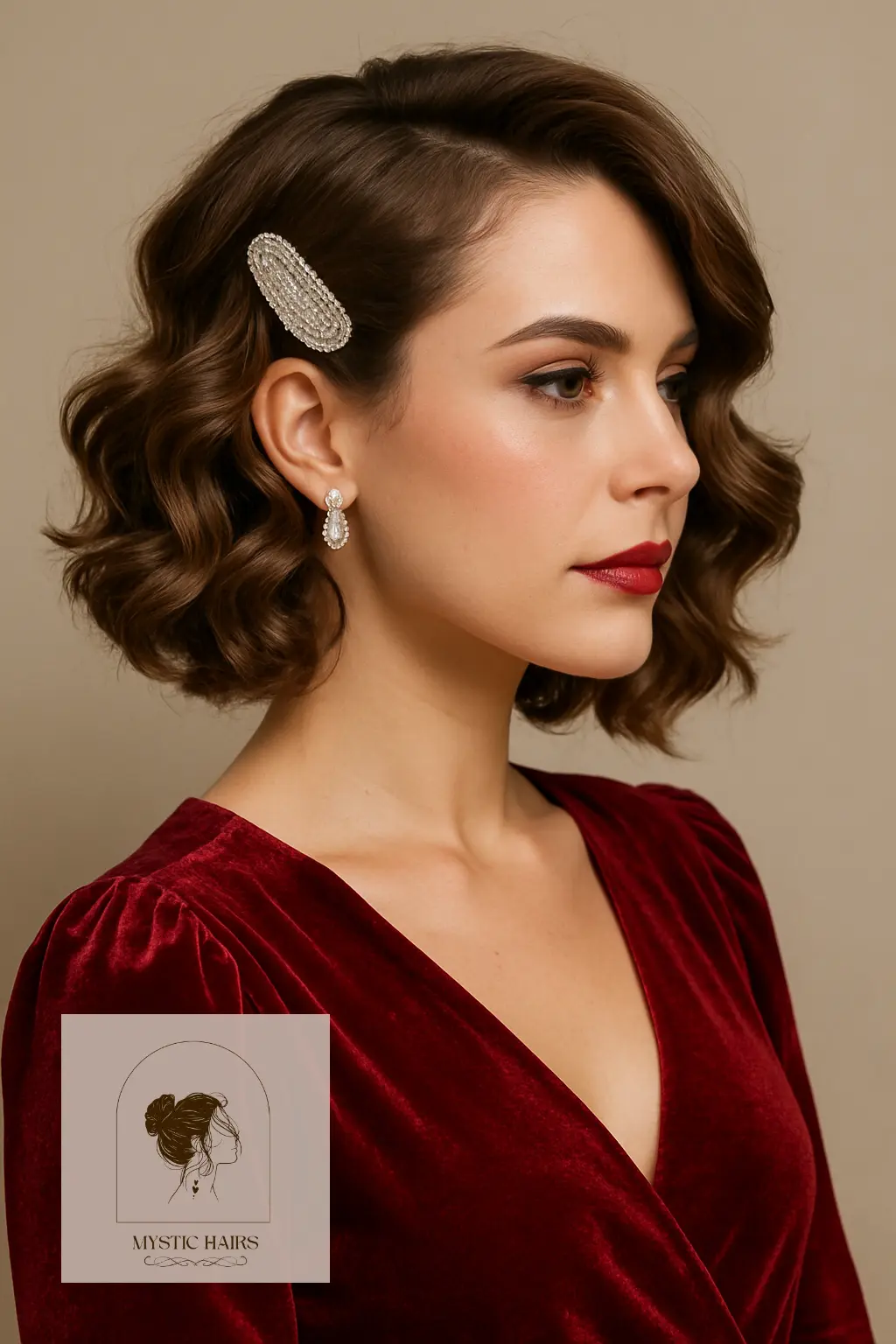 Side-Swept Curls with Sparkly Clip