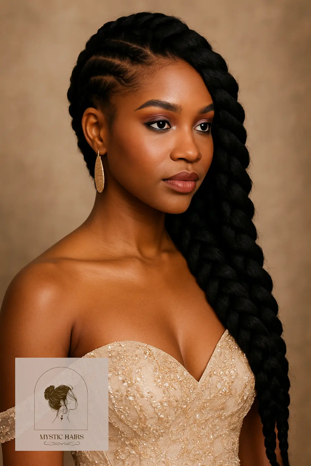 Side-Swept Goddess Braids