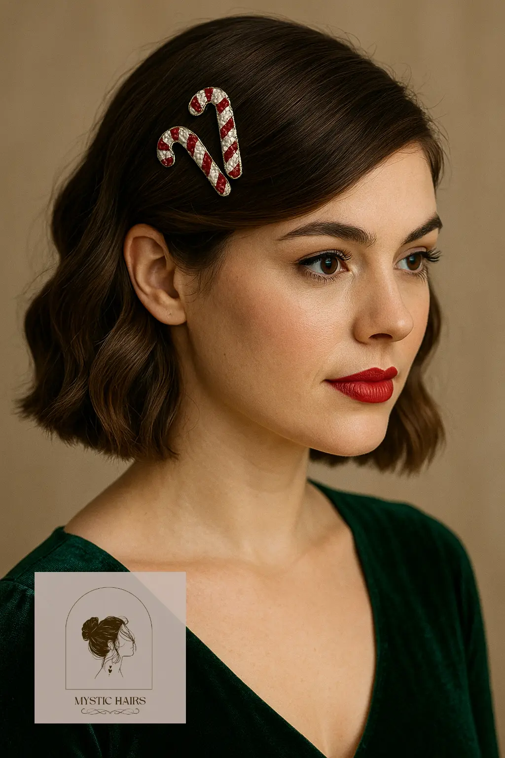 Side-Swept Lob with Candy Cane Clips
