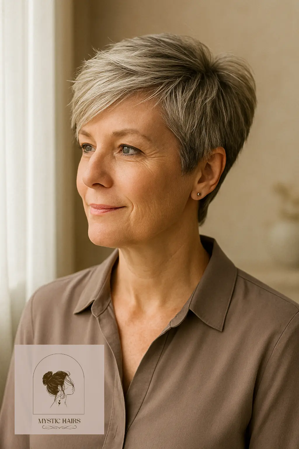 Side-Swept Pixie with Textured Layers