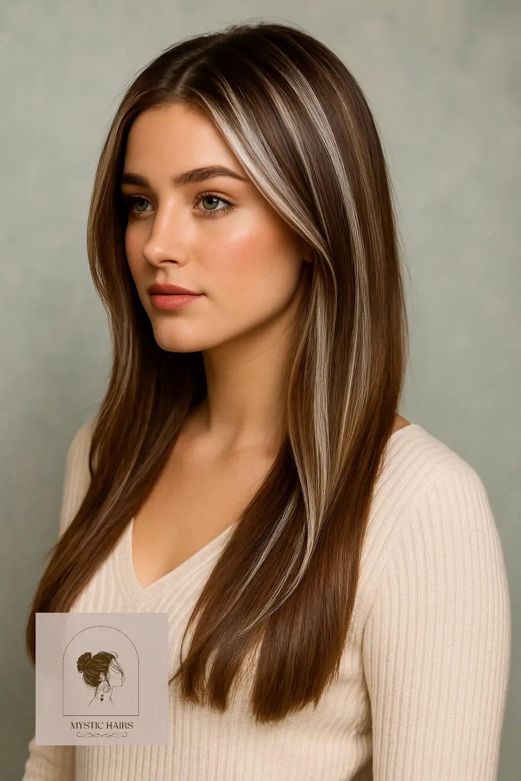 Silver-Toned Foils on Warm Brunette